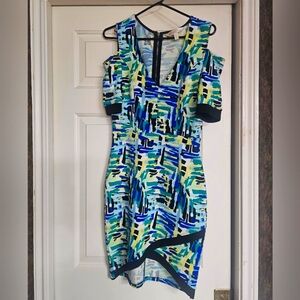 Marilyn Monroe brand fashion dress. size medium, blue, yellow, green and black.